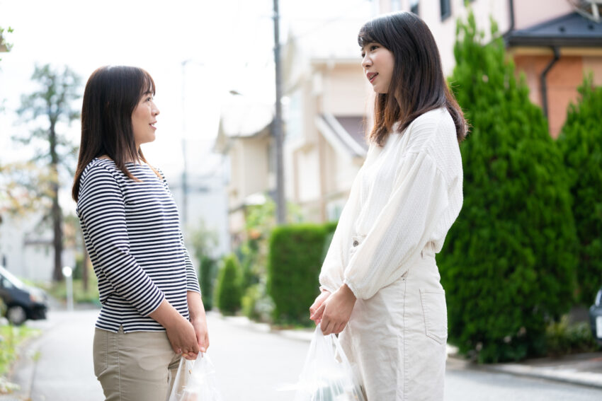 同世代の主婦の方と立ち話をした