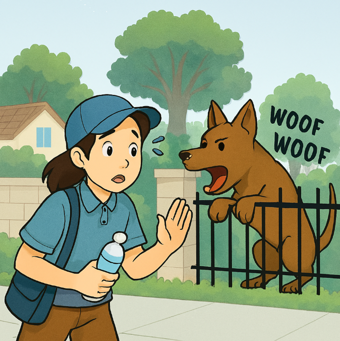 お客様の家の犬が怖い